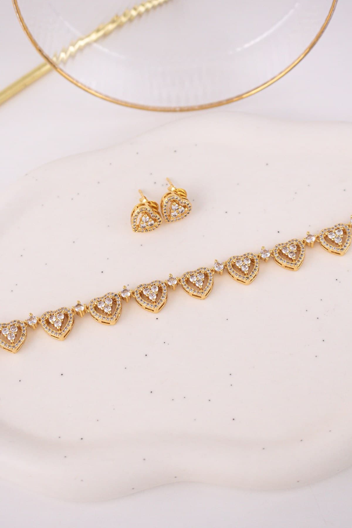 Kit de Colar + Brinco Heart